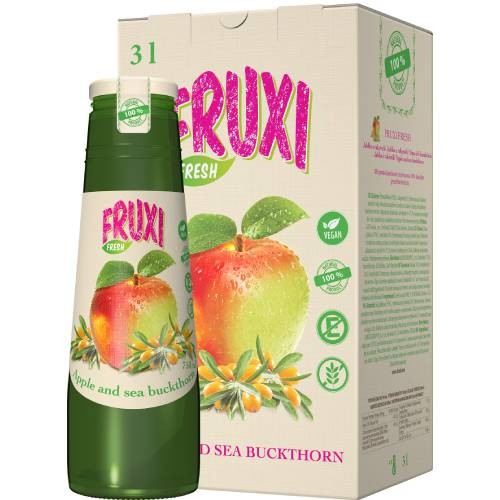 FRUXI FRESH jablko a rokitnik 0,75 l, 0,25 l