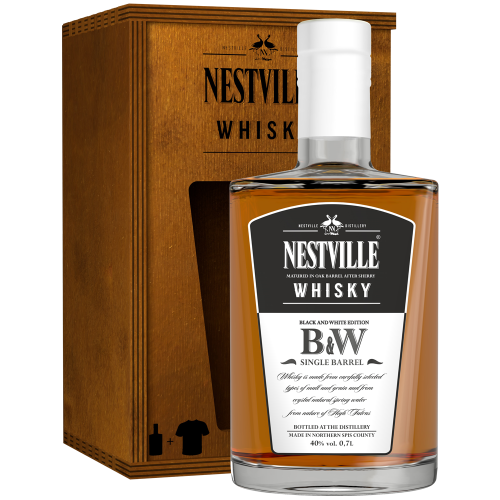 Nestville Whisky Black & White 40% 0,7 l + koszulka